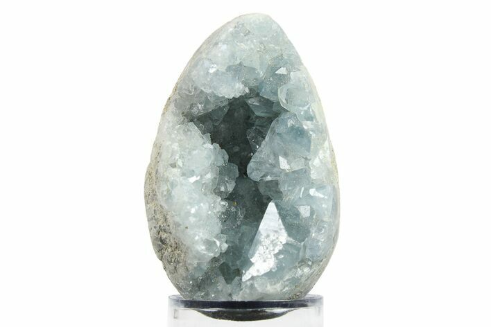 Crystal Filled Celestine (Celestite) Egg Geode - Madagascar #286197